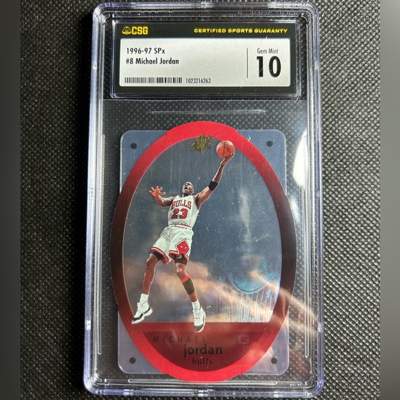 1996-97 Upper Deck Spx Michael Jordan Csg 10 Gem Mint Chicago Bulls🔥🔥🔥 - Picture 1 of 4